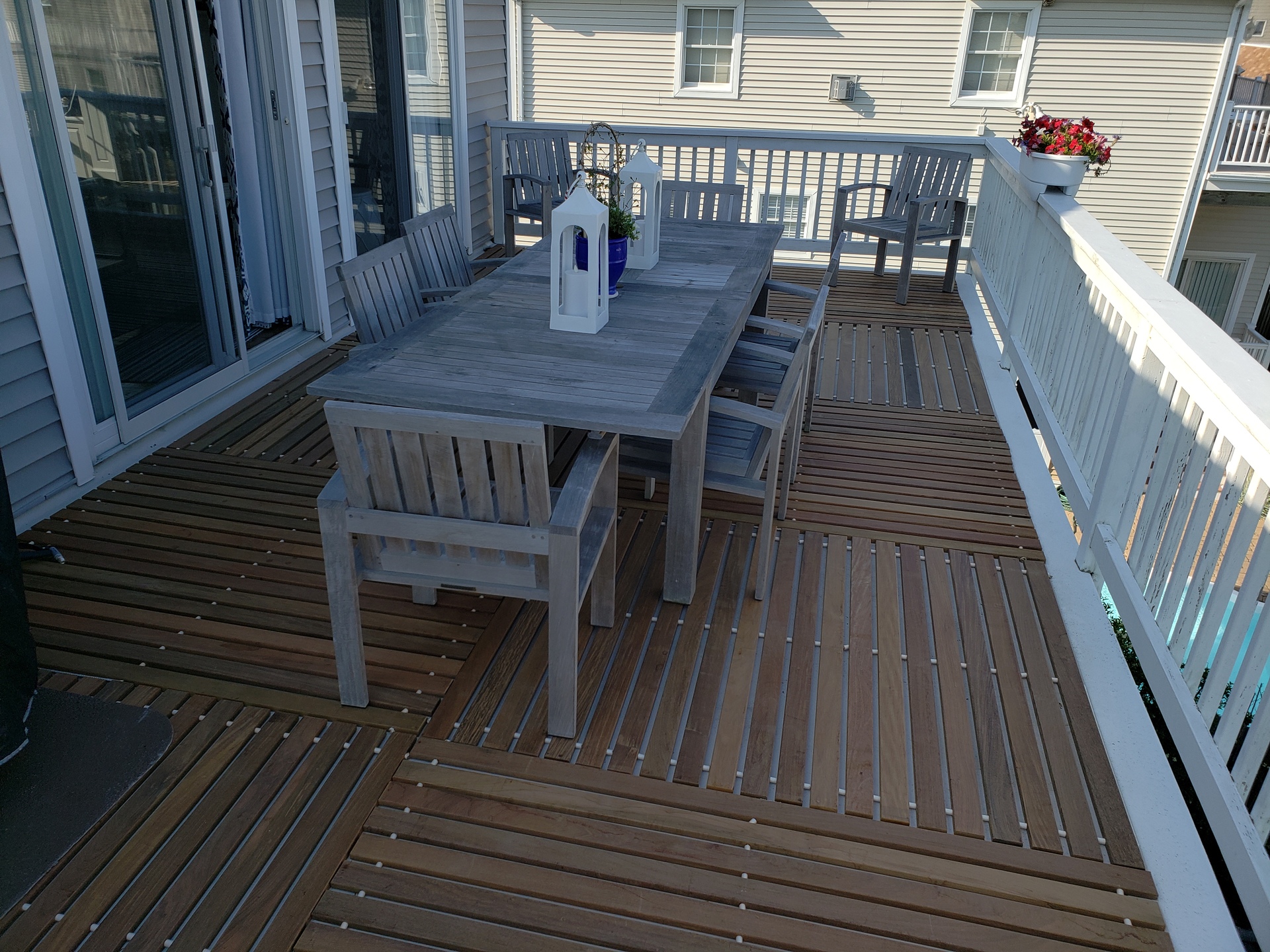 roll out deck parquet teak ipe roof deck